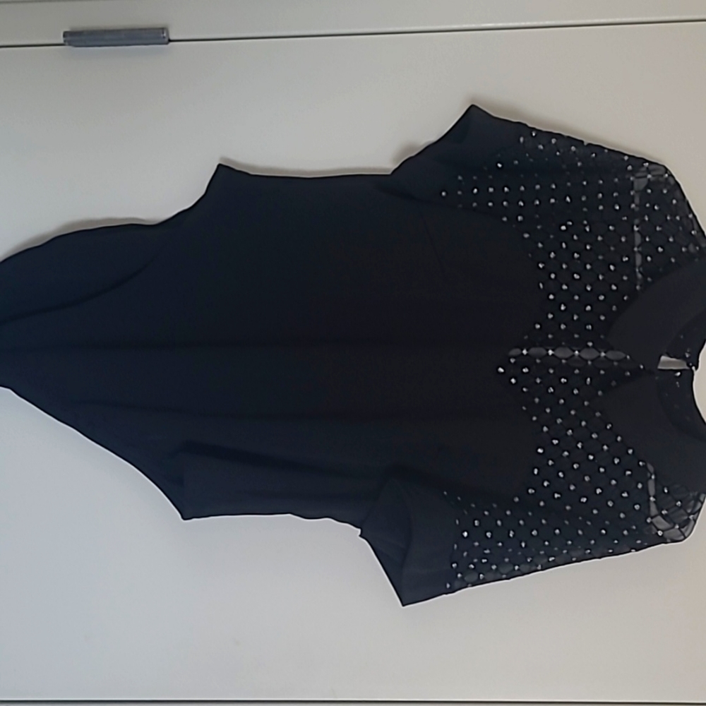 black bodysuit with collarbone rhinesrones